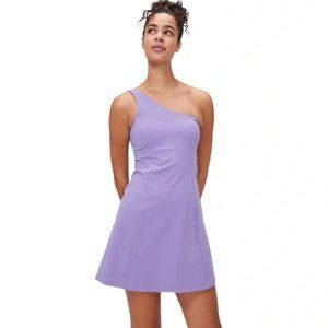 NWT Outdoor Voices Purple One Shoulder Dress Mini Athletic Athleisure Size Large
